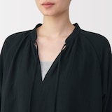 婦人　ふんわりしぼガーゼ　ロングワンピース