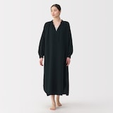 婦人　ふんわりしぼガーゼ　ロングワンピース