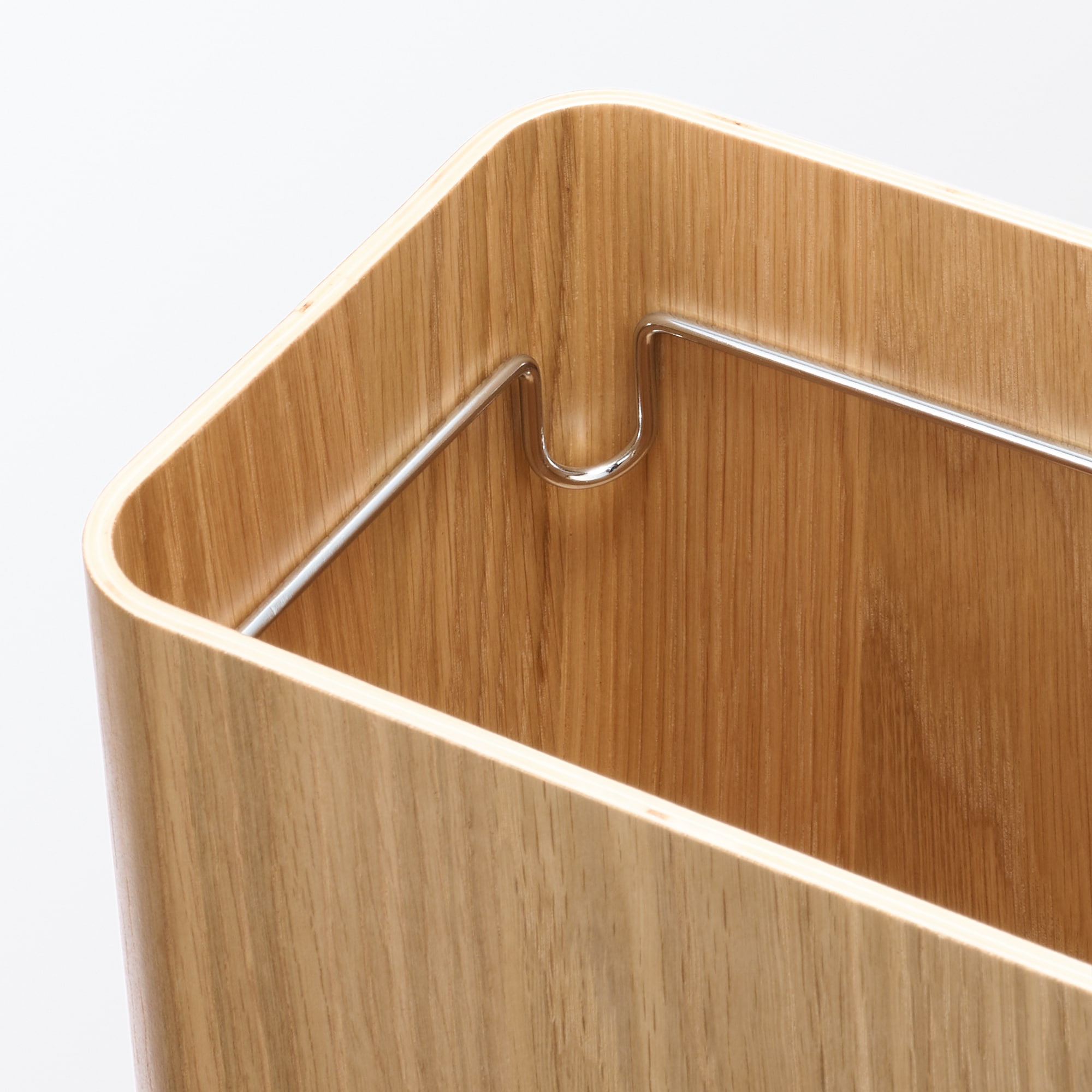 木製ごみ箱・袋止めワイヤー付・角型