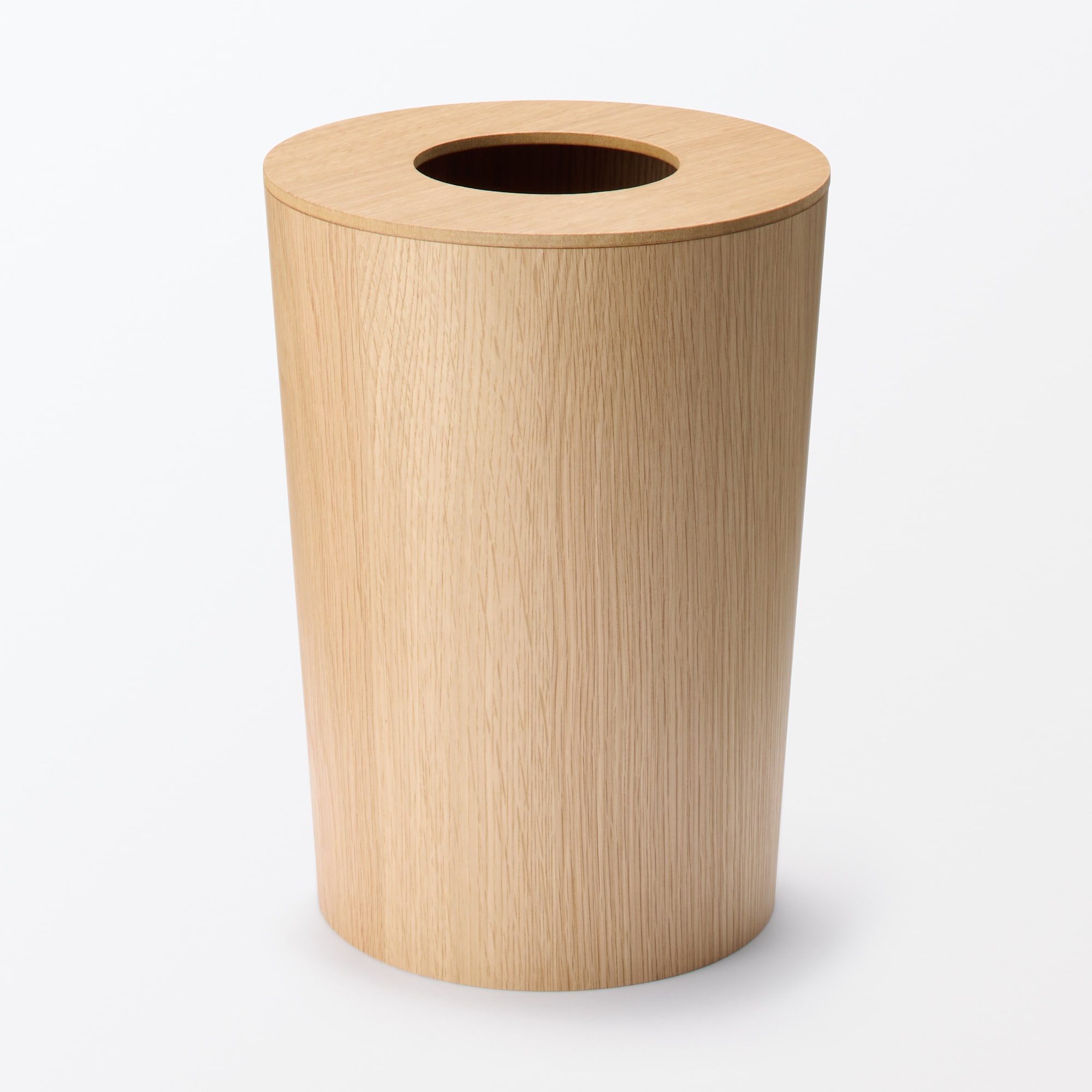 木製ごみ箱・袋止めワイヤー付・丸型 | 無印良品