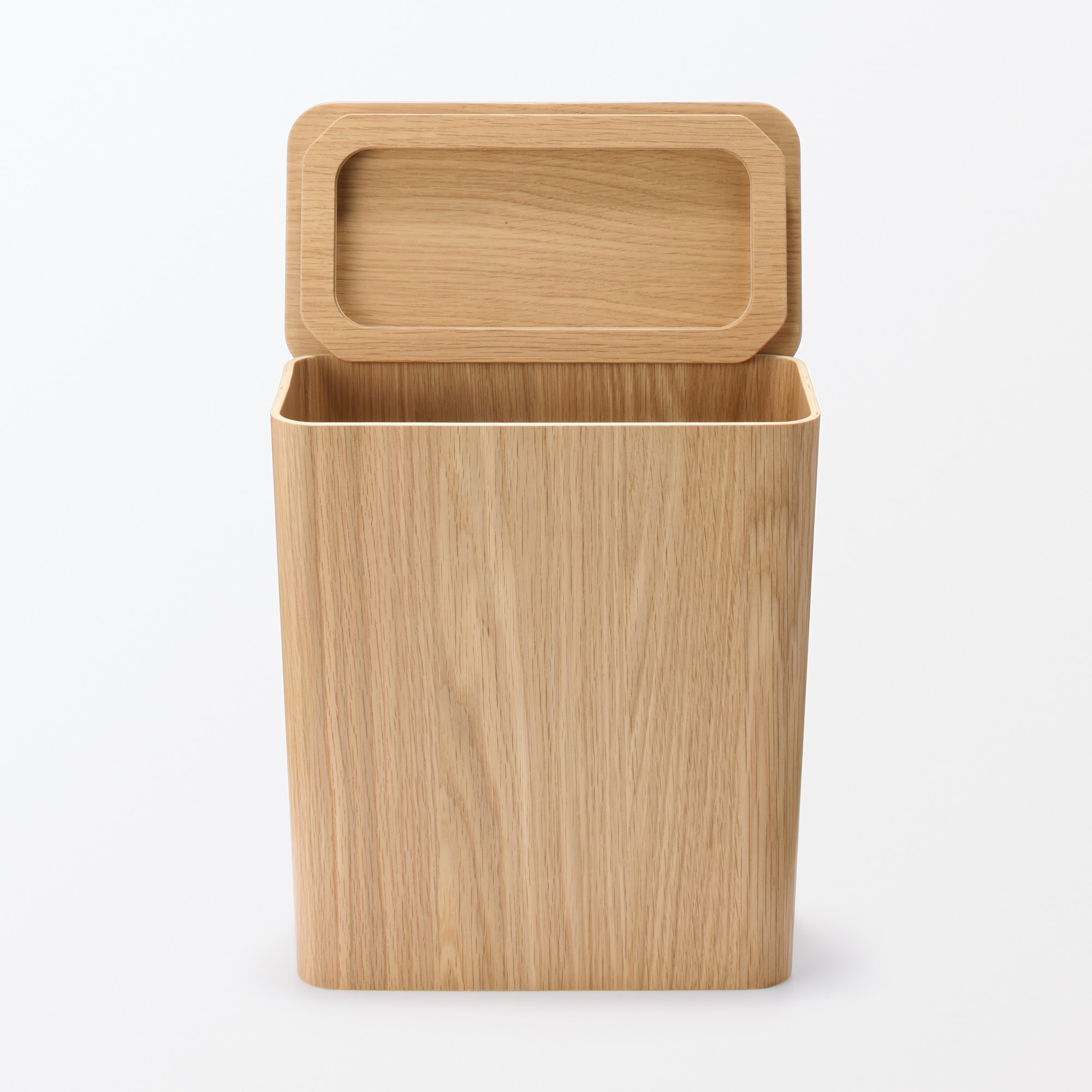 無印良品　木製　ごみ箱　2つセット 無印良品(MUJI) 木製ごみ箱・袋止めワイヤー付 オーク材突板・角