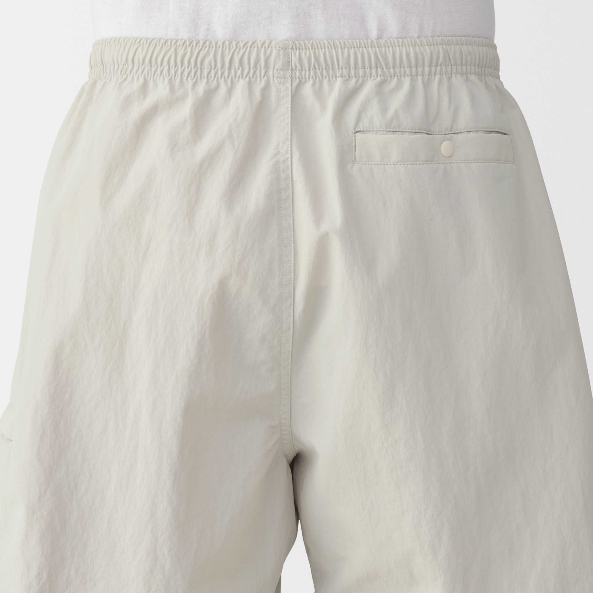 紳士　撥水ナイロンポケッタブルショートパンツ