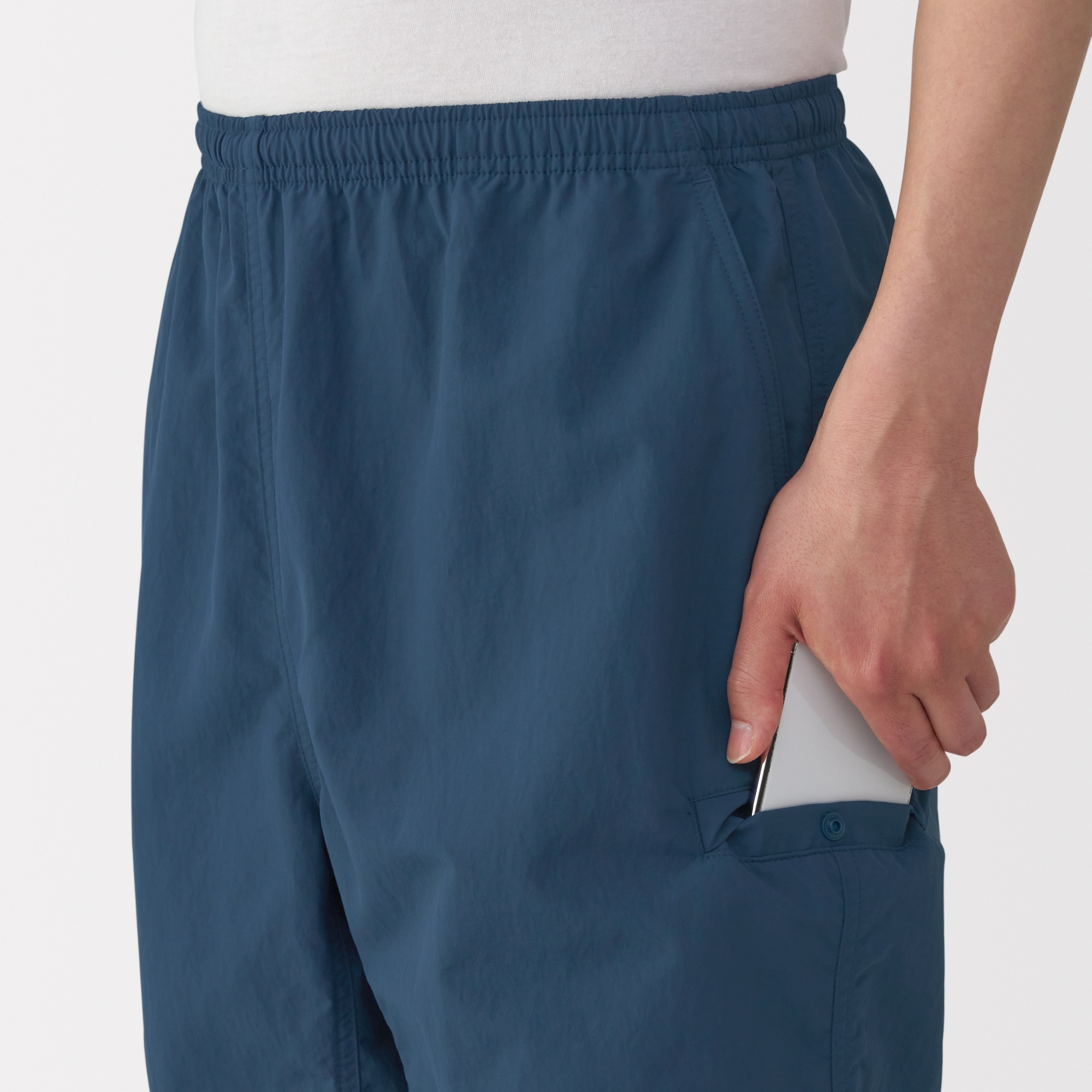 紳士　撥水ナイロンポケッタブルショートパンツ