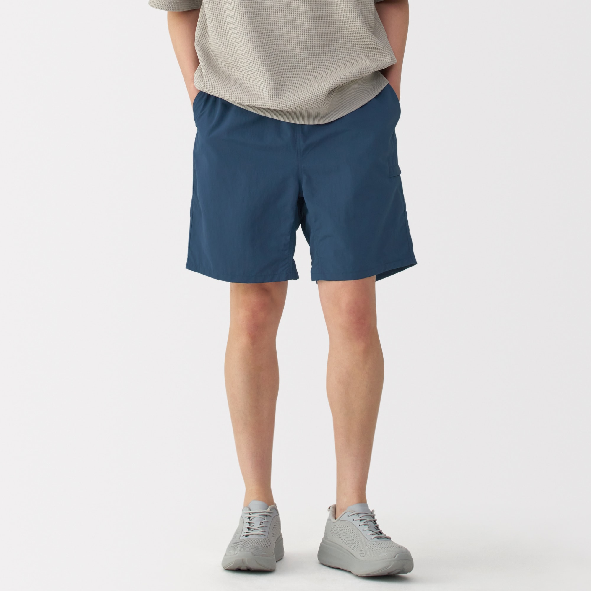 紳士　撥水ナイロンポケッタブルショートパンツ