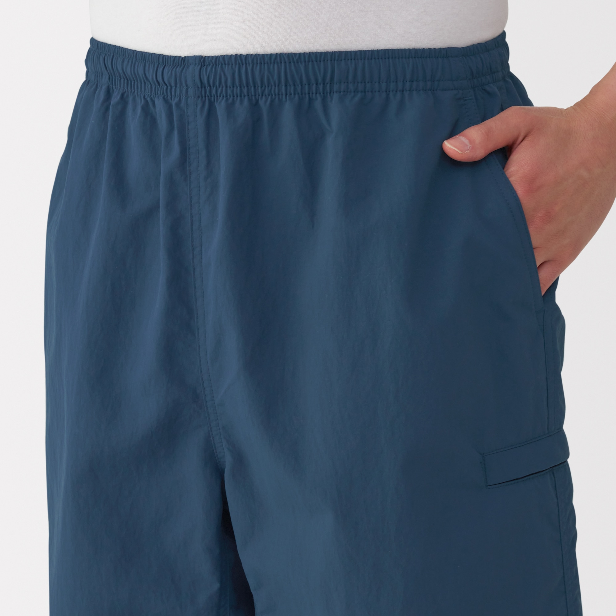 紳士　撥水ナイロンポケッタブルショートパンツ