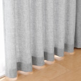 ポリエステルバスケット織　プリーツカーテン・２枚組