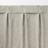 ポリエステルバスケット織　プリーツカーテン・２枚組