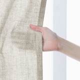 ポリエステルバスケット織　プリーツカーテン・２枚組