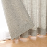 ポリエステルバスケット織　プリーツカーテン・２枚組