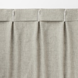ポリエステルバスケット織　プリーツカーテン・２枚組