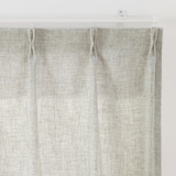 ポリエステルバスケット織　プリーツカーテン・２枚組