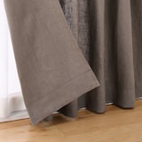麻平織　プリーツカーテン・２枚組
