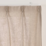 麻平織　プリーツカーテン・２枚組