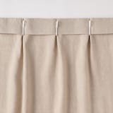 麻平織　プリーツカーテン・２枚組