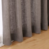 麻平織　プリーツカーテン・２枚組