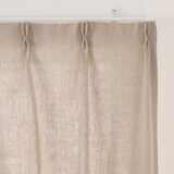 麻平織　プリーツカーテン・２枚組