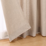 麻平織　プリーツカーテン・２枚組