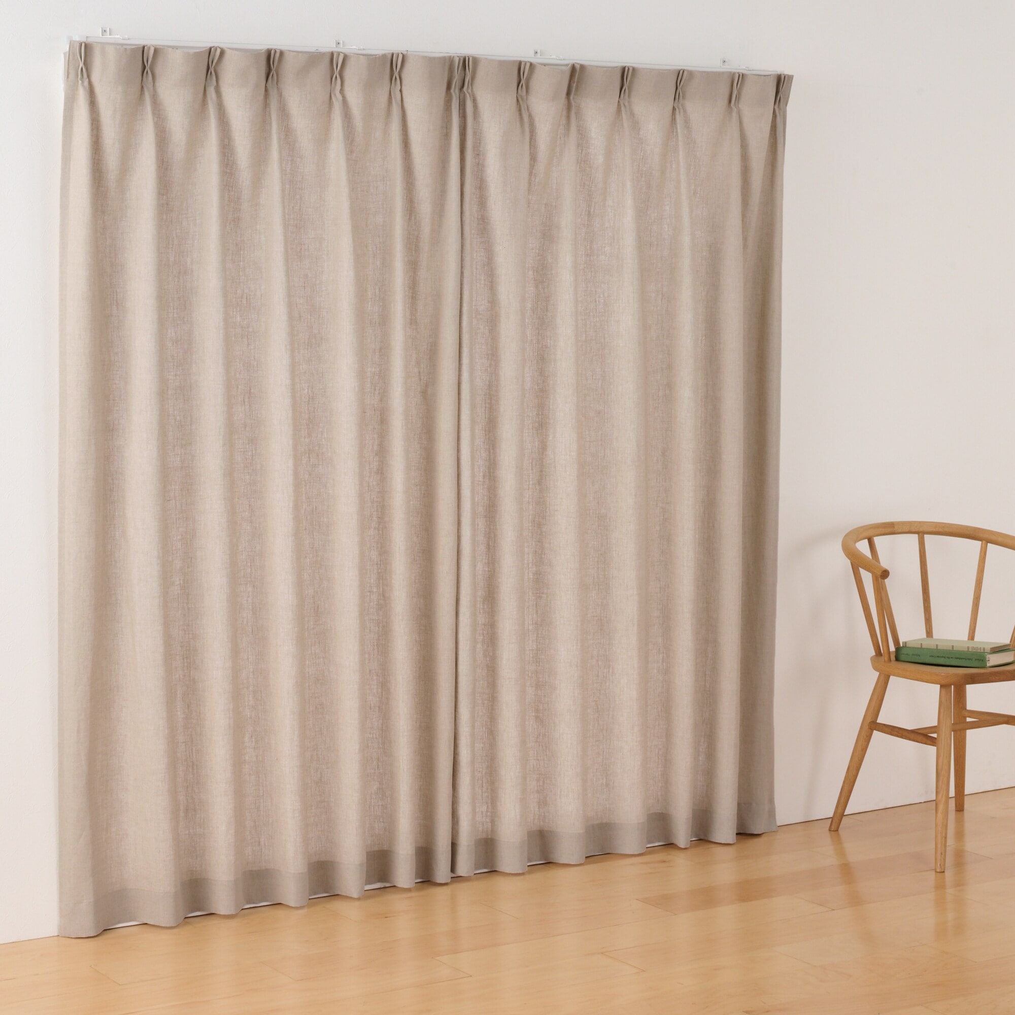 麻平織 プリーツカーテン・2枚組 | 無印良品
