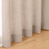 麻平織　プリーツカーテン・２枚組