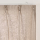 麻平織　プリーツカーテン・２枚組