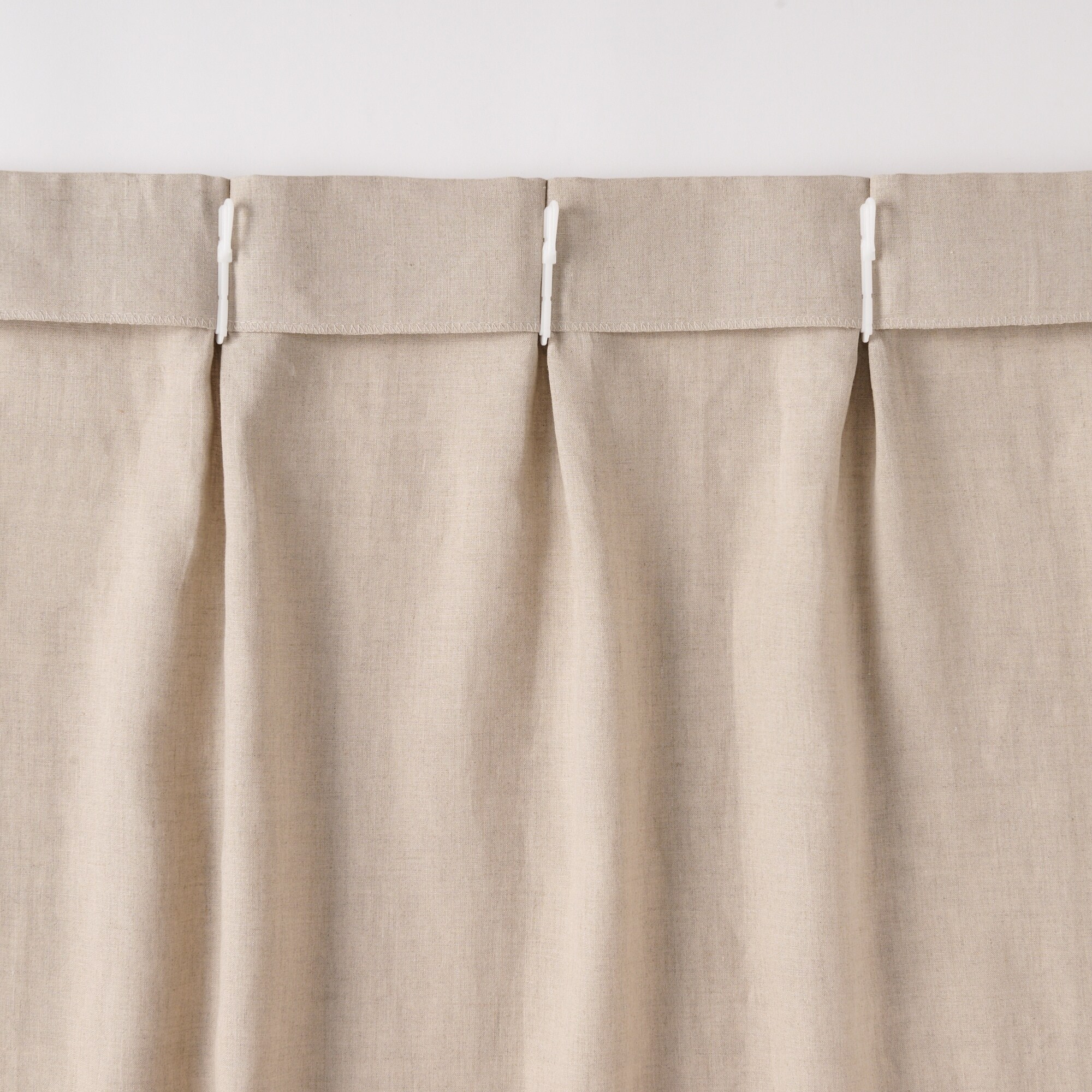 麻平織 プリーツカーテン・2枚組 | 無印良品