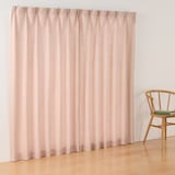 麻平織　プリーツカーテン・２枚組