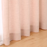 麻平織　プリーツカーテン・２枚組