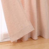 麻平織　プリーツカーテン・２枚組