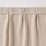 麻平織　プリーツカーテン・２枚組