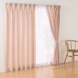 麻平織　プリーツカーテン・２枚組