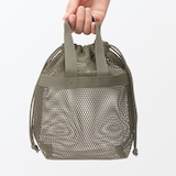 立体メッシュ持ち手付き巾着