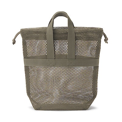 立体メッシュ持ち手付き巾着　Ｓ　約２３×８×２３ｃｍ