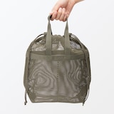 立体メッシュ持ち手付き巾着