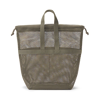 立体メッシュ持ち手付き巾着　Ｍ　約３３×１３×３１ｃｍ