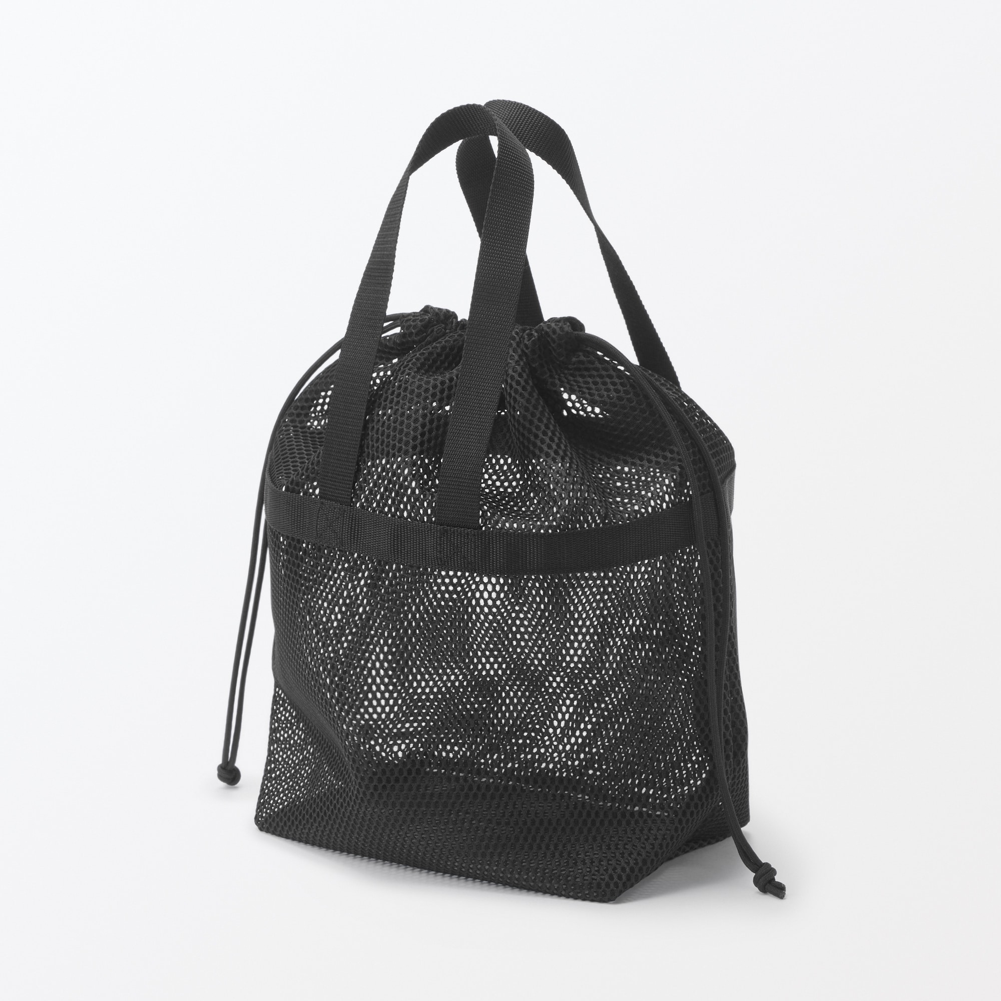 立体メッシュ持ち手付き巾着