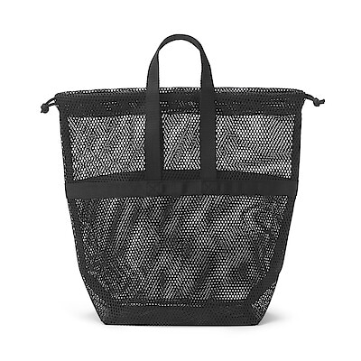 立体メッシュ持ち手付き巾着　Ｍ　約３３×１３×３１ｃｍ