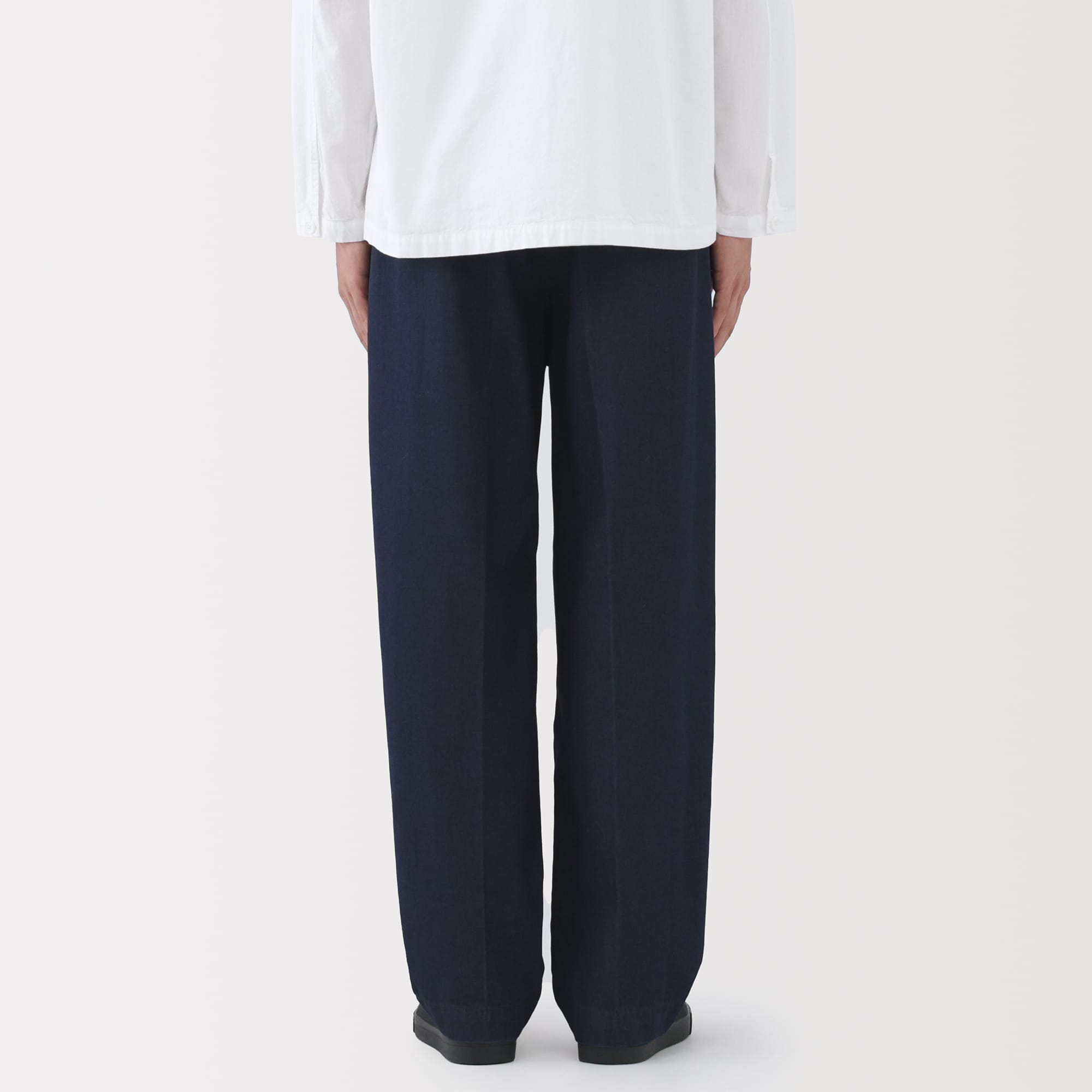 紳士　インディゴタックワイドパンツ