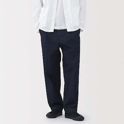 紳士　インディゴタックワイドパンツ