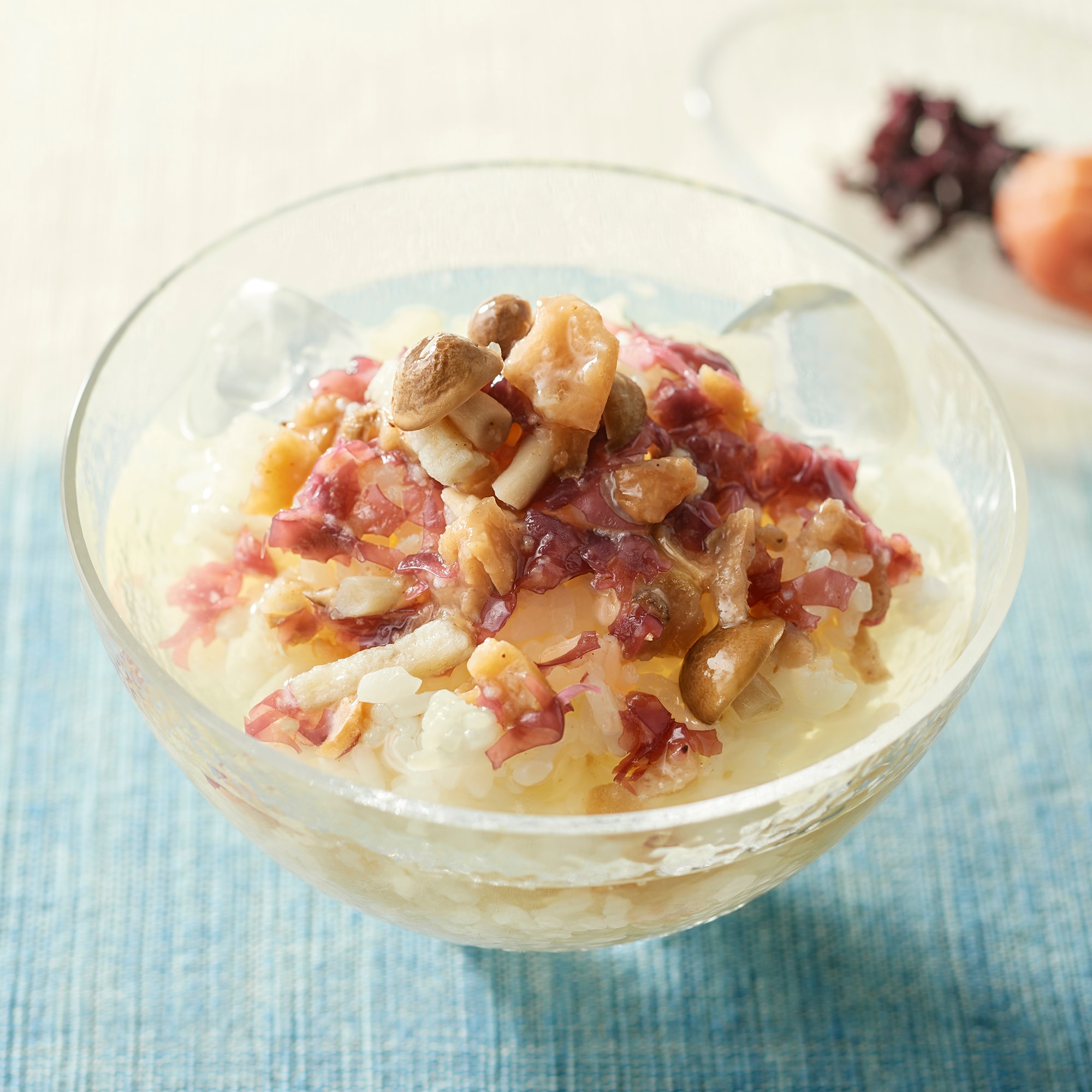 冷やし茶漬け　梅肉と長いも