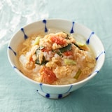 冷やし茶漬け　黒酢とかき卵