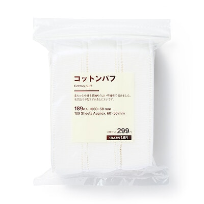 コットンパフ　１８９枚入／約６０ｘ５０ｍｍ