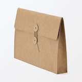 ジーンズラベル　書類ケース　玉ひも付き