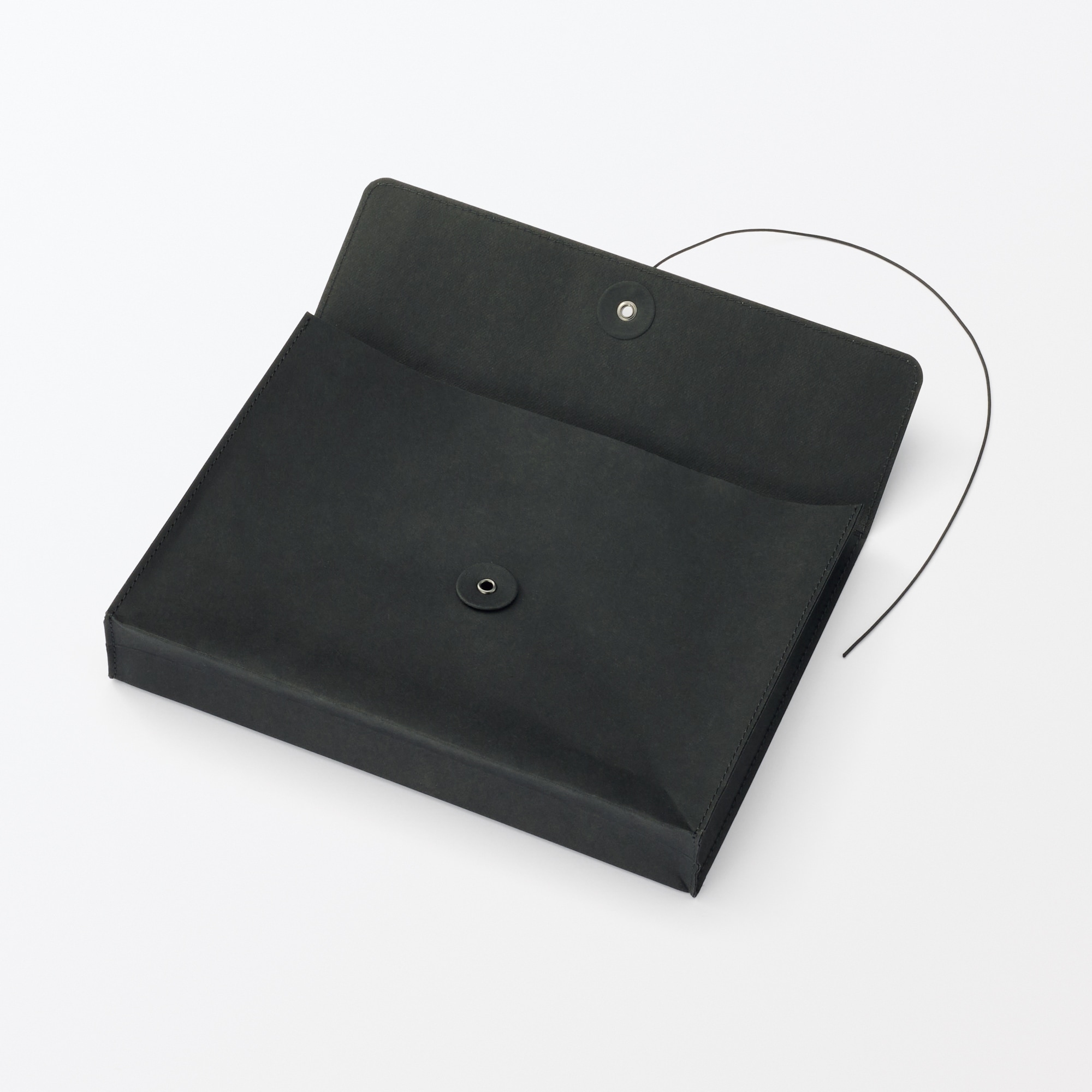 ジーンズラベル　書類ケース　玉ひも付き