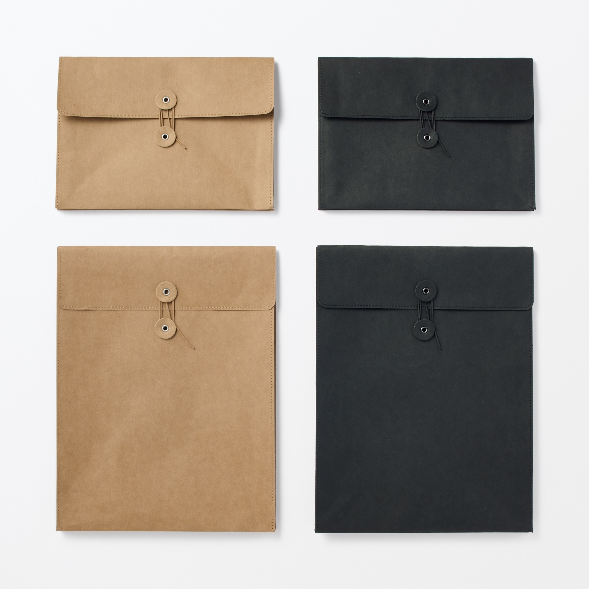 ジーンズラベル　書類ケース　玉ひも付き