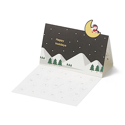 【１１月上旬発売予定】めくって楽しむ　カウントダウンカード　どうぶつ柄　約１５０×１１０ｍｍ　封筒付