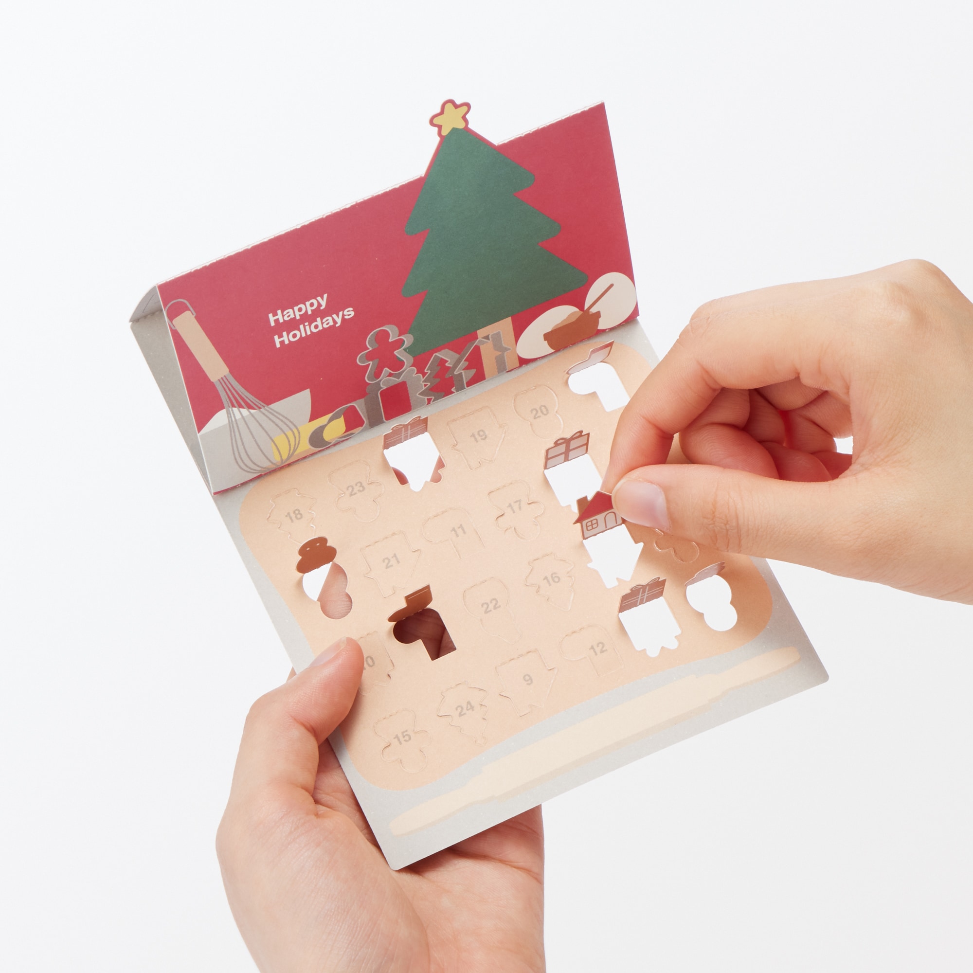 めくって楽しむ　カウントダウンカード　クッキー柄