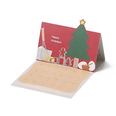 【１１月上旬発売予定】めくって楽しむ　カウントダウンカード　クッキー柄　約１５０×１１０ｍｍ　封筒付