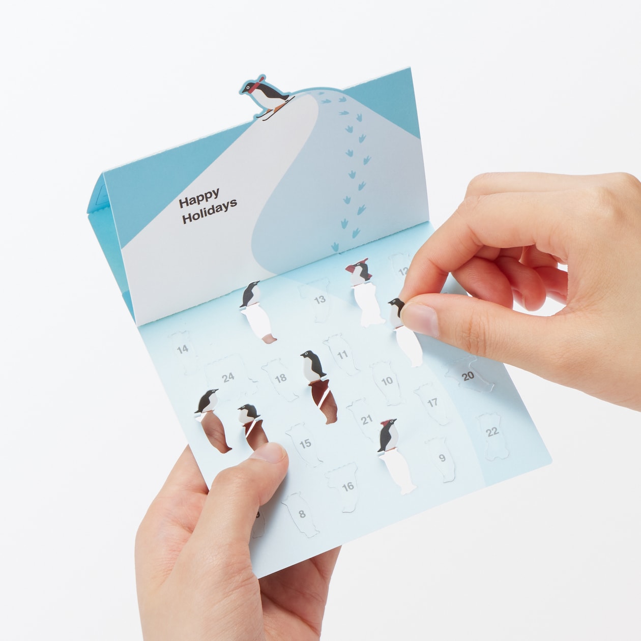 めくって楽しむ　カウントダウンカード　ペンギン柄