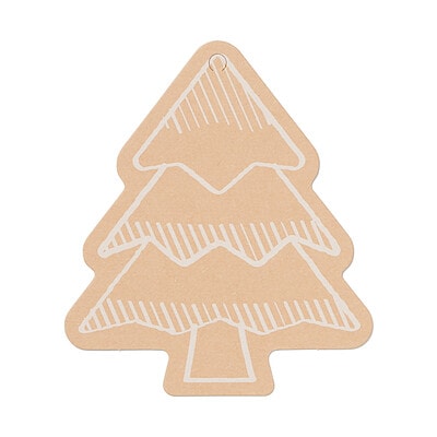 【１１月上旬発売予定】ノートの表紙でできたメッセージカード　ツリー柄　約７０×８２ｍｍ　３枚