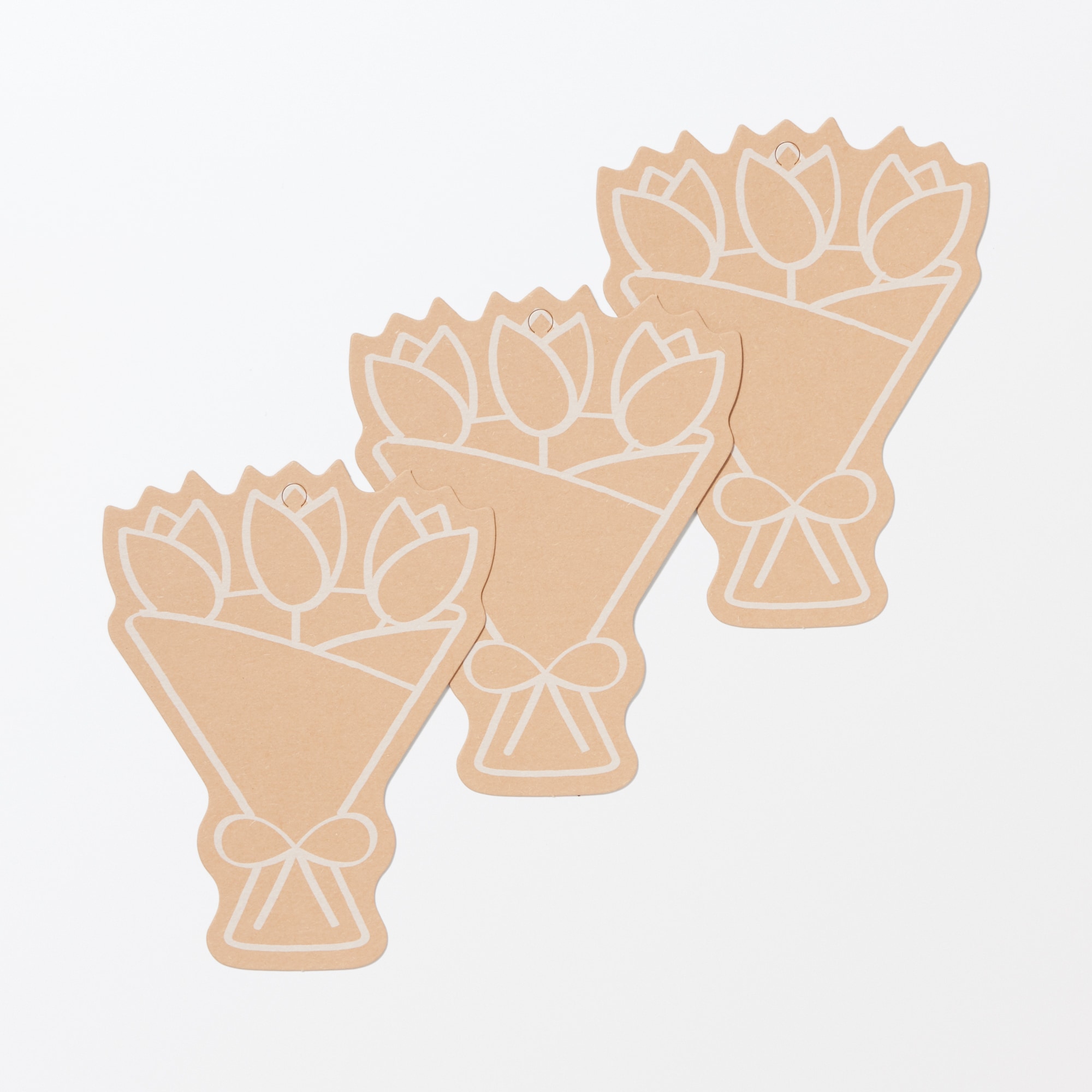 ノートの表紙でできたメッセージカード　ブーケ柄